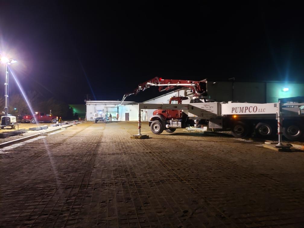 PumpCo Work site image of truck during evening